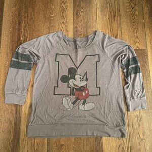 Disney Gray Mickey Mouse Long Sleeve Shirt